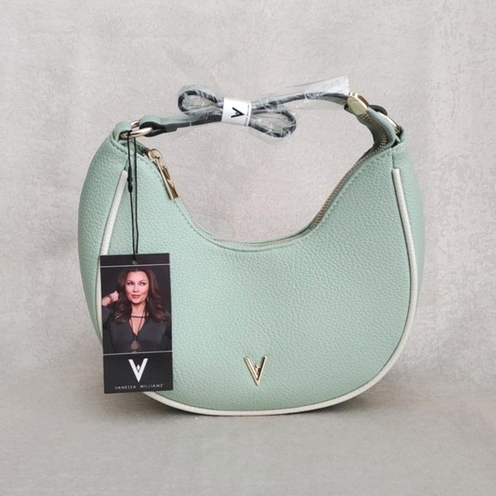 🆕️ VANESSA WILLIAMS Mint Green Textured Crescent Shoulder Bag